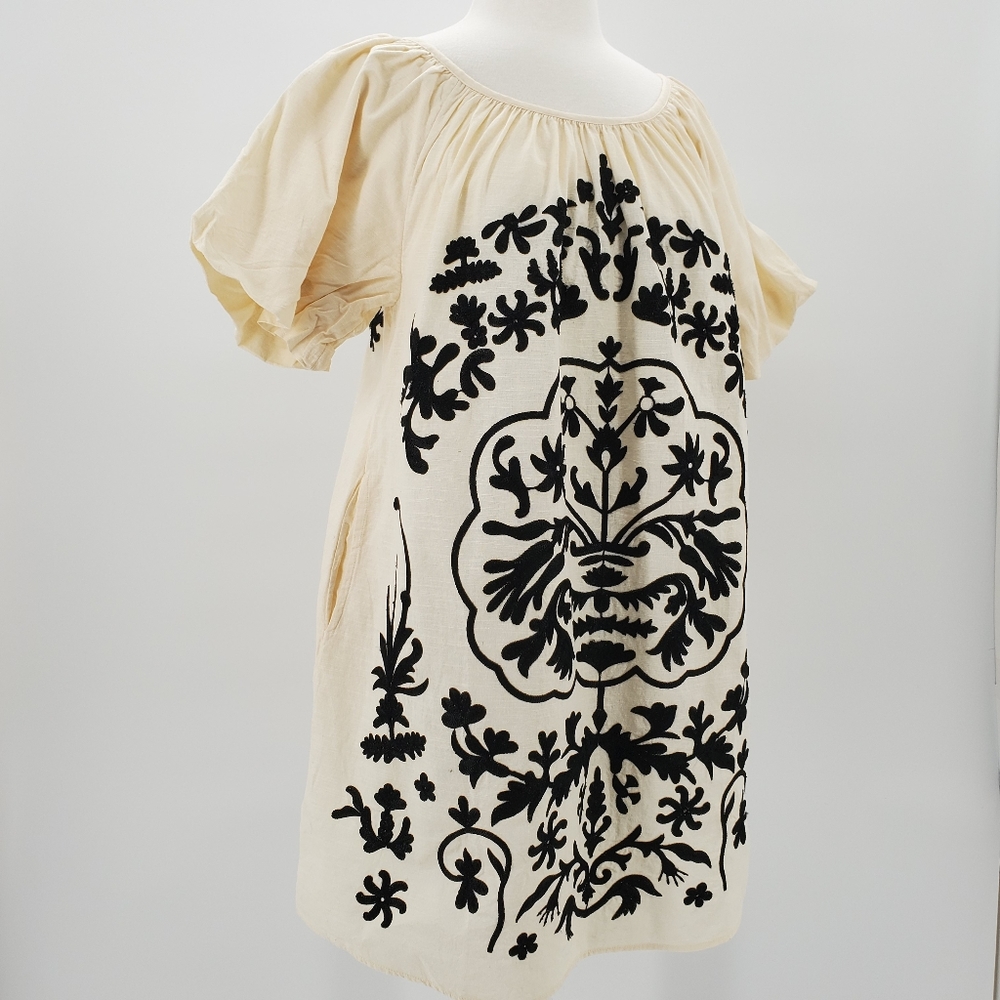 Free People Cream & Black BOHO Dress Size …